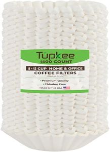 Tupkee Coffee Filters 8-12 Cups - 1400 Count, Basket Style, White Paper, Chlorine Free Coffee Filter, Made in the USA