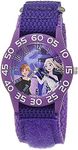 Disney Frozen Kids' Plastic Time Teacher Analog Quartz Nylon Strap Watch, Purple/Purple