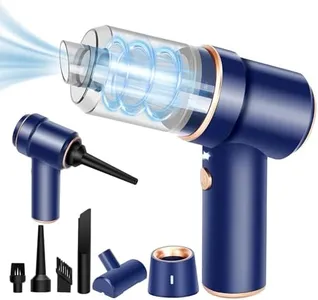 Honlibey 8Kpa Mini Handheld Vacuum Cleaner, 120W High Power Cordless Keyboard Vacuum, 2-in-1 Desk Vacuum & Air Duster with LED Light & Multi-Nozzles for Car, Computer, Sewing Machine