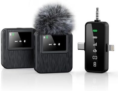 BAILIXIN 3-in-1 Professional Wireless Lavalier Microphone for iPhone, Android, Camera – 328ft Range, 20H Battery, Wireless Microphones, Noise Canceling for Recording, Live Streaming, YouTube, TikTok