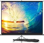 Projector Screen with Stand 120 inch - Indoor and Outdoor Projection Screen for Movie or Office Presentation - 4:3 HD Premium Wrinkle-Free Tripod Screen