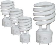 SLEEKLIGHTING - 23 Watt GU24 Base 2 Prong Light Bulbs- UL Approved CFL Light bulbs-120v 60Hz - Twist Lock Spiral -Self Ballasted CFL gu24 Light Bulb- 3500K- 1600s Neutral White 4 Pack (100 Watt Equ)