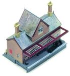 Hornby R8007 OO Gauge Booking Hall - Model Railway Accessories, Miniature Diorama Scenery for Hornby Train Sets - Lifelike Train Booking Hall Model - Scale 1:76