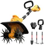 Cordless Tiller Cultivator for DEWALT 20V MAX Battery (Tool Only), Folding Design Easy Storage, Electric Rototiller with 40 Steel Tines 310RPM, 9.1In Tilling Width, 6.3In Depth Garden Tool