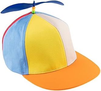 Framendino, Flat Brim Adult Rainbow Propeller Hat Helicopter Top Hats Detachable Baseball Cap