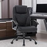 ESTRUCO Office Chair Ergonomic LeatherExecutive Chairs Swivel Computer Desk Chairs Leather Task Chair with Lumbar Support(Black)