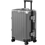 Krute Carry On Luggage PC+ABS Aluminum Frame Zipperless Luggage Lightweight Hardshell Suitcase with TSA Lock Spinner Wheels 20 Inch Gray