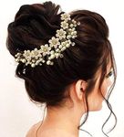 CPI Women Hair Accessories, Stylish Hair Accessories for Girls, Artificial Flowers Hair Bun Pin Stylish Accessories for Bridal, Wedding, Anniversary, Party Function (Pearl)