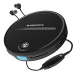 Personal CD Player | Portable Walkman with Included In-Line Control Earphones | 7 Hour Battery Playtime, In-Car AUX Compatibility | Bass Boost, Hold Lock and Anti-Skip Function | OAKCASTLE CD10