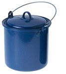 GSI Outdoors 3.75 qt Straight Pot w/Lid & Handle - Enamelware for Cooking Outdoors, Camping & Travel