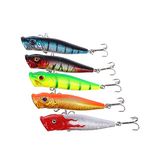 Generic 9.5cm Topwater Fishing Lures Popper Lure Crankbait Minnow Hooks Pack of 5