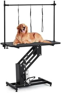 GarveeTech 43.6 in Pet Grooming Table for Large Dogs, Heavy Duty Height Adjustable Dog Grooming Table With Overhead Arm & Noose Height Range 22 in -39 in, Maximum Capacity Up to 350 LBS, Black