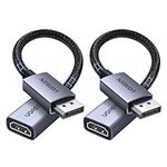 UGREEN 4K Displayport to HDMI Adapter 2Pack Uni-Directional Braided DP to HDMI Cable Aluminium Male to Female Converter Multi-Screen Compatible with Monitor Projector HDTV Dell Laptop HP AMD NVIDIA