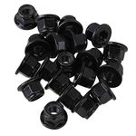 CNBTR Black M6 Hex Flange Lock Nut Zinc Plating Nylon and Carbon Steel Pack of 20