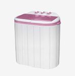 Rexhan Portable Twin Tub Washing Machine and Dryer 5 KG (3 KG Wash 2 KG Dryer) Electric Mini Washer RV Travel Camping Spin Cycle Dryer Combo Pink/White New
