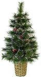Christmas Concepts® 90cm Decorated Frosted Wall Tree With Natural Cones & Berries - Wall Christmas Tree