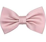 OCIA Mens Pre-tied Solid Bowtie Adjustable Formal Tuxedo Bow Tie for Wedding Party, Dusty Rose, One Size