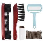 UHATa Pool Table Brush Set Applications for Cleaning Billiards Table and Rail - Cleaner Tools with Cue Cleaning Cloth Sticky Lint Roller - [Wine Red]