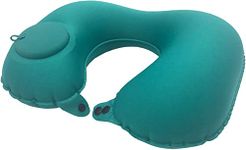 Nixby Inflatable Travel Neck Pillow Air Pump Comfortable U-Shape Headrest Support with Compression Bag for Office Train Car Airplane Sleep Cushion | 15.74 X 11.02 Inch | Multicolor