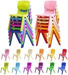 12Pcs Stackable School Chairs, Colo