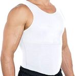 Esteem Apparel New Mens Compression Shirt Slimming Body Shaper Undershirt (White, Large)