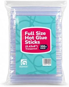 Gluerious Full Size Hot Glue Sticks 100 Pack, 0.43 x 6 Inch (11mm) Large Glue Sticks for Large Glue Gun, Strong All-Temp Bulk Glue Gun Sticks for Arts Crafts DIY Wood Fabric Repairs