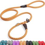 Fida Slip Rope Dog Lead | 1.8m, One-Size-Fits-All, Slip-On Rope Leash. Easy to Slip On, No Collar or Harness Needed. Durable & Weather Resistant Climbers Rope with Reflective Stitching (Orange)