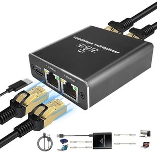 Gigabit Ethernet Splitter 1 to 3 High Speed, 1000Mbps LAN Splitter (3 Devices Simultaneous Networking), RJ45 Splitter Adapter with USB Power Cable, Internet Splitter for Cat5/5e/6/7/8 Cable