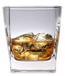 SYANKA Italian Premium Old Fashioned Square Classic Whiskey Glasses Set 6, Transparent, 300ml, Bar Glasses for Scotch, Bourbon, Liquor and Cocktail Drinks