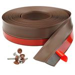 Garage Door Seal Top and Sides, Weatherproofing Garage Door Seals, 34FT Adhesive Backed Rubber Weather Stripping Replacement, Brown