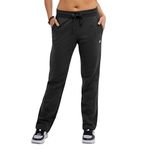 Champion Women's Fleece Open Bottom Pant, Black, Medium