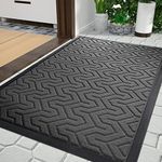 Yimobra Door Mats, Heavy Duty Water Absorbent Mud Resistant Easy Clean Entry Outdoor Mat,Non Slip Backing, Exterior Mats for Outside Patio Porch Farmhouse, 81 x 120 cm, Gray