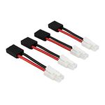 FLY RC 4pcs Male Tamiya to Female TRX Traxxas Connector Adapter Cable for RC Airplane Lipo NiCd NiMH Battery ESC Charger (Pack of 4)