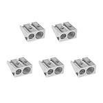 5 Pack Pencil Sharpeners Dual Hole Sharpener Manual Pencil Sharpener Metal Pencil Sharpener Metal Sharpener for School Office Home Art Projects