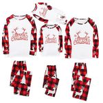 Uillui Christmas Pajamas for Family Matching Pjs Sets Holiday Xmas Family Jammies Mommy and Me Matching Outfits Xmas Gifts, A01#red, Large