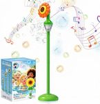 47" Adjustable Height Light Up Bubble Torch Garden Lamp Automatic Bubble Machine,Rechargeable Standing Bubble Blower with Lights and Music for Outdoor Garden Patio Wedding Party Event Decor (Green#02)