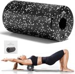EVEREST FITNESS Foam Roller - 30 cm (11.9 inches) - Medium Hardness Massage Roller for Muscles - Yoga Pilates Back Muscle Rollers with Carrying Bag - in Black/White