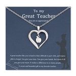 Shelucky Teachers Day Teacher Gifts from Students, Teacher Appreciation Gifts for Women, Thank You Teacher Gift Apple Necklace Teacher Jewelry on Graduation Retirement End of Year...