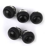 Moxic 5 x Momentary Push Button Horn Switch for Doorbell/Boat/Car Waterproof Black