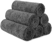 HOMEXCEL Grey Gym Towels 6 Pack, Highly Absorbent Microfiber Sweat Towel, Multipurpose Sport & Workout Towels for Gym, Exercise, Fitness, Camping, Super Soft Spa Towels Hotel Towels, 15 x 25 inches