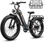 Jasion Thunder Electric Bike for Adults,1500W Peak Fat Tire E Bikes,26''x 4'',80 Miles with 864Wh Removable Battery Ebike, 30+MPH Max Speed Bicycles,Hydraulic Brakes,Front Suspension