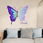 SUPERDANT Butterfly Wall Stickers Mental Health Wall Sticker Inspirational Wall Decals Butterfly Wall Art Sticker Nursery Wall Stickers for Teenage Bedroom Living Room Wall Decor