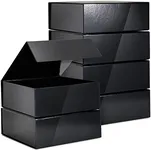 Stockroom Plus 6 Pack Proposal Boxes with Lid for Groomsmen, Bridesmaid, 9.5 x 9.5 x 3.5 Inch Square Glossy Black Magnetic Gift Box for Parties, Retail