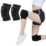 ONTYZZ Kids Knee Pads with Thicken Sponge Padding, Breathable Stretchy Cotton Knee Pads for Kids Child Girls Boys Teens Youth Women, Soft Knee Pads for Dancing Skating Football Mountaineering Cycling Black/L