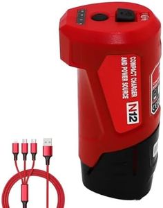 Tool Army M12 USB Charger & Milwaukee Charger | M12 Power Source 48-59-1201, 49-24-2310 Compatible with M12 Milwaukee Heated Jacket Adapter