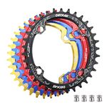 DJC Bike Chainring 104mm BCD Round/Oval MTB 104BCD 7/8/9/10/11/12 speed Narrow Wide Tooth Aluminum 7075 Super Lightweight 30T 32T 34T 36T 38T 40 42 DH XC Trail Fat Bike ebike (5# Oval Black, 42T)