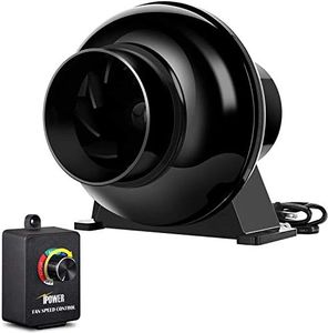 iPower 4 Inch 195 CFM Inline Duct Ventilation Fan Air Circulation Vent Blower with Variable Speed Controller, HVAC for Grow Tent Ventilation