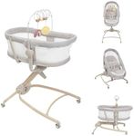 Chicco Baby Hug 4-in-1 Newborn Crib to Toddler Chair, Adjustable Height and Recliner, Activity Toy Bar, Washable Fabrics, Scandinavian, 07087157610000