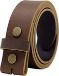 Ashford Ridge 40mm Full Grain Hide Leather Snap On Belt - Made in England - Brown Medium