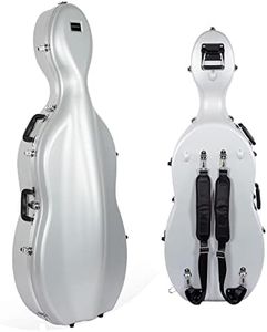 Crossrock 3/4 and 4/4 Size Cello Case | ABS Molded Hardshell with Wheels, Lock, Accessory pocket, and Backpack Straps-Silver(CRA862CEFSL)